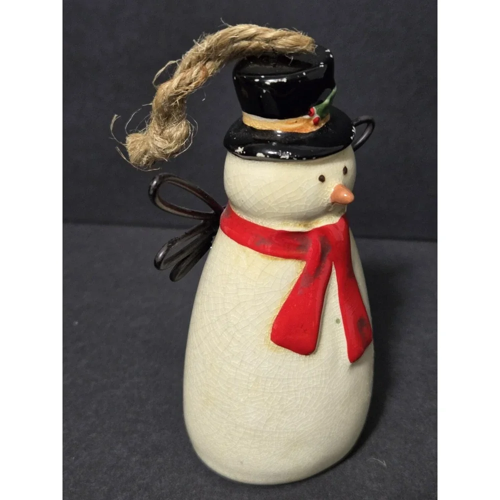 RUSS Snowman Angel Christmas Tree Ornament Ceramic 4‎ 1/2